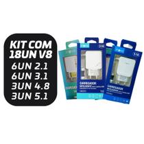 KIT 18 Carregadores Inova V8 (2.1 V8=6)(3.1V8=6)(4.8 V8=3)(5.1V8=3)Atacado Para Revenda KIT 18 Carregadores Inova V8 (2.1 V8=6)(3.1V8=6)(4.8 V8=3)(5.1V8=3)Atacado Para Revenda