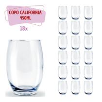 Kit 18 Copos California Quadrado Vidro Transparente Mesa 450ml