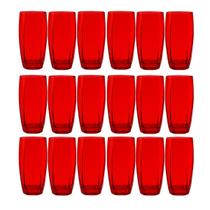Kit 18 Copos de Vidro Vermelho Florida Mesa Chique 370ml Kit 18 Copos de Vidro Vermelho Florida Mesa Chique 370ml