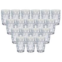 Kit 18 Copos Diamante Resistente Luxo Transparente Grosso - 370 ML