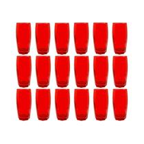Kit 18 Copos Florida Chique Vidro Vermelho Mesa Posta 370ml Kit 18 Copos Florida Chique Vidro Vermelho Mesa Posta 370ml
