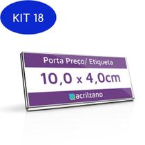 Kit 18 Display Acrilico Pro Quadrado Exibir Etiquetas U 10,0X4,0Cm - Acrilzano Az Loja