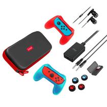 Kit 18 em 1 Acessórios Case Fone Grips Pelicula Nintendo Switch Oled Kit 18 em 1 Acessórios Case Fone Grips Pelicula Nintendo Switch Oled