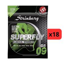 Kit 18 Encordoamento Strinberg Para Guitarra Gs09 - 6 Cordas