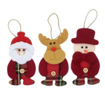 Kit 18 Enfeite Árvore Natal Pendente Natalino Tecido 14cm Kit 18 Enfeite Árvore Natal Pendente Natalino Tecido 14cm