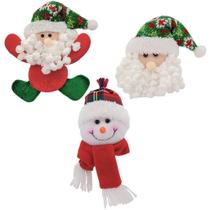 Kit 18 Enfeites Árvore Natal Pendente Papai Noel E Boneco De