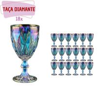 Kit 18 Jogo De Taças Diamond Vinho Furta Cor De Vidro 340ML - PRATICASA Kit 18 Jogo De Taças Diamond Vinho Furta Cor De Vidro 340ML - PRATICASA
