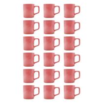 Kit 18 Mini Canecas Chá Rosa 80mL Xícara Café Expresso