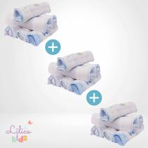 Kit 18 Paninhos de Boca Babete - Estampados 100% Algodão 30x30 cm Kit 18 Paninhos de Boca Babete - Estampados 100% Algodão 30x30 cm