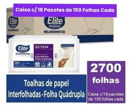 Kit 18 Papel Folha Quadrupla Interfolhado Elite Kit 18 Papel Folha Quadrupla Interfolhado Elite