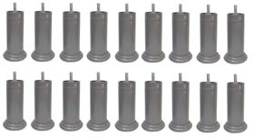 Kit 18 Pe Cama Box Fixo Cinza 12cm Plástico Com Parafuso Central