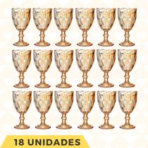 Kit 18 Peças Copo Taças Vidro 330ML Diamond Ambar Kit 18 Peças Copo Taças Vidro 330ML Diamond Ambar