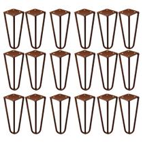 Kit 18 Pés de Metal 15 CM Hairpin Legs Mesas de Centro Puffs Bronze G41