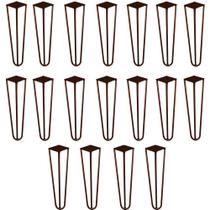 Kit 18 Pés de Metal 25 CM Hairpin Legs Rack e Puffs Bronze G41