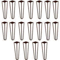 Kit 18 Pés de Metal 30 CM Hairpin Legs Mesa de Canto Rack e Puffs Bronze G41