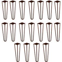 Kit 18 Pés de Metal 30 CM Hairpin Legs Mesa de Canto Rack e Puffs Bronze G41