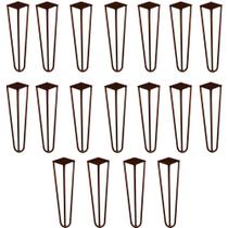Kit 18 Pés de Metal 30 CM Hairpin Legs Mesa de Canto Rack e Puffs Bronze G41
