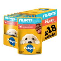 Kit 18 Sachê Pedigree Cães Filhote Carne ao Molho 100g