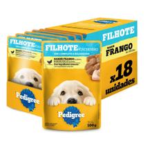 Kit 18 Sachê Pedigree Cães Filhote Frango ao Molho 100g