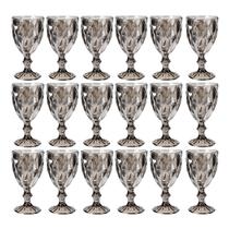 kit 18 Taça Diamante Cinza Metalizada 340ml Água Suco Drinks kit 18 Taça Diamante Cinza Metalizada 340ml Água Suco Drinks
