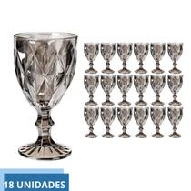 kit 18 Taça Diamante Cinza Metalizada 340ml Água Suco Drinks kit 18 Taça Diamante Cinza Metalizada 340ml Água Suco Drinks