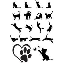 Kit 18 Tatuagem Temporaria Tema Gatos Mod 02