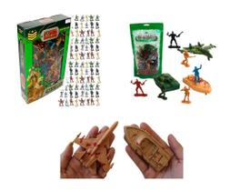 Kit 188 Soldados Brinquedo Exército Miniatura Militar Guerra