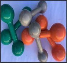 Kit 18kg halter bola emborrachado