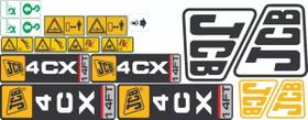 Kit 19 Adesivos Compatível JCB 4CX Retroescavadeira Kit 19 Adesivos Compatível JCB 4CX Retroescavadeira