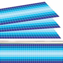 Kit 19 Adesivos Piscina Azulejo Mosaico Quadriculado Azul 100x30cm