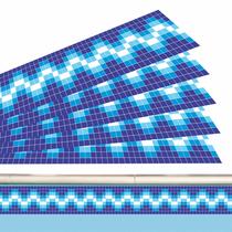 Kit 19 Adesivos Piscina Azulejo Mosaico Ziguezague Azul 100x10cm Kit 19 Adesivos Piscina Azulejo Mosaico Ziguezague Azul 100x10cm