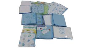 Kit 19 peça Fraldas Cueiros Babadores Enxoval De Bebe menino Kit 19 peça Fraldas Cueiros Babadores Enxoval De Bebe menino