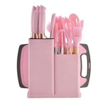 Kit 19 Peças Jogo de Utensílios de Cozinha em Silicone Completo Antiaderente e Resistente ao calor