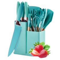 Kit 19 Peças Jogo de Utensílios de Cozinha em Silicone Completo Antiaderente e Resistente ao calor