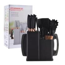 Kit 19 Peças Jogo de Utensílios de Cozinha em Silicone Completo Antiaderente e Resistente ao calor