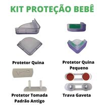 Kit 19 peças Proteção Bebê Tomada Móveis Trava Gaveta Quina