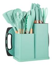 Kit 19 Peças Utensílios Silicone Resistente e Facas Essenciais para Cozinha Completa Kit 19 Peças Utensílios Silicone Resistente e Facas Essenciais para Cozinha Completa