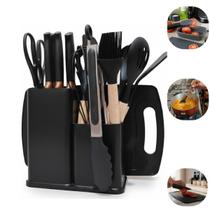 Kit 19 Utensilios Silicone Cozinha Jogo Faqueiro Tabua Kit 19 Utensilios Silicone Cozinha Jogo Faqueiro Tabua