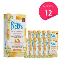 Kit 192 Folhas Prontas Para Depilação Facial Mel e Aloe Vera Depil Bella 12cx 16un