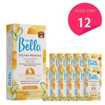 Kit 192 Folhas Prontas Para Depilação Facial Mel e Aloe Vera Depil Bella 12cx 16un