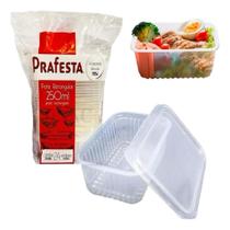 Kit 192un Pote Retangular Microondas/freezer 250ml 24hs