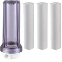 Kit 1Filtro Água 9.3/4 P/Caixa d'água + 3Refil Polipropileno