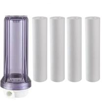 Kit 1Filtro Água 9.3/4 P/Caixa d'água + 4Refil Polipropileno