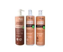 Kit 1L Crespo Power - Shampoo, Condicionador e Creme - Apse - Apse Cosmetics