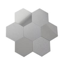 Kit 1m² Pastilha Autocolante de Metal 30cm x 30cm Cinza/Prata Glass Mosaic Kit 1m² Pastilha Autocolante de Metal 30cm x 30cm Cinza/Prata Glass Mosaic