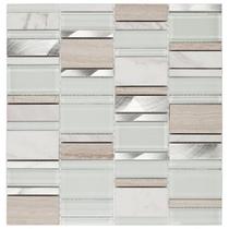 Kit 1m² Pastilha de Marmore e Inox 30cm X 30cm Kit 1m² Pastilha de Marmore e Inox 30cm X 30cm