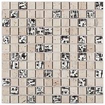 Kit 1m² Pastilha de Marmore e Inox 30cm X 30cm Kit 1m² Pastilha de Marmore e Inox 30cm X 30cm