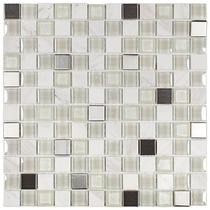Kit 1m² Pastilha de Marmore e Inox 30cm X 30cm Kit 1m² Pastilha de Marmore e Inox 30cm X 30cm