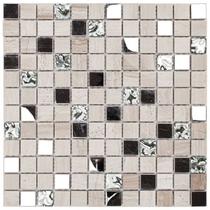 Kit 1m² Pastilha de Marmore e Inox 30cm X 30cm Kit 1m² Pastilha de Marmore e Inox 30cm X 30cm