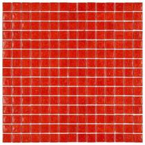 Kit 1m² Pastilha de Vidro Fosca 32cm x 32cm Laranja/Tangerina Glass Mosaic
